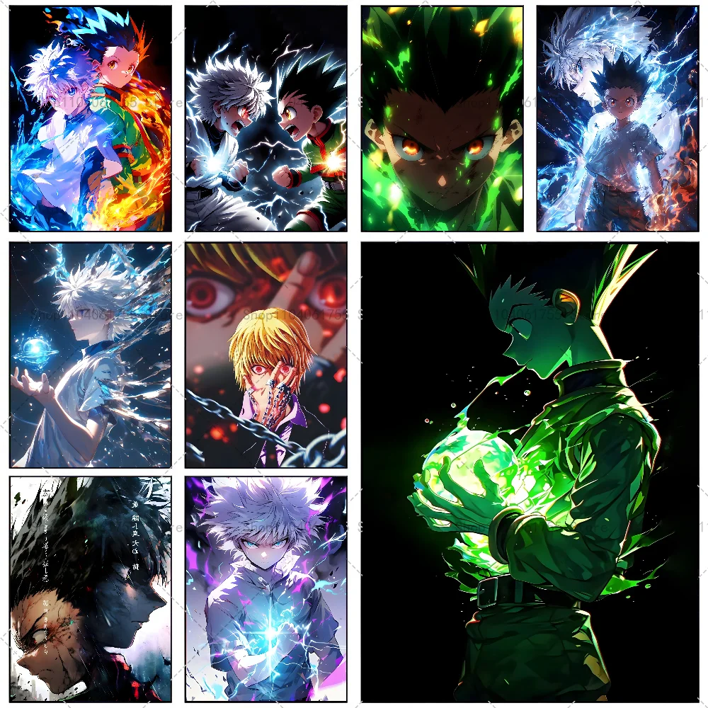 1PC Anime Hunter X Hunter Poster Self-adhesive Art Waterproof Paper Sticker Coffee House Bar Room Wall Decor