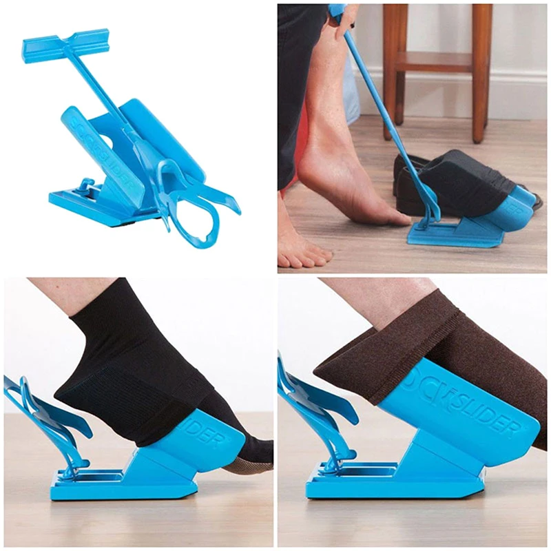 1 PC Injuries Supplies Elderly Helper Wearing Sock Aids  Unique Cradle Design Portable Plastic System Flexible Sock Stocking Aid