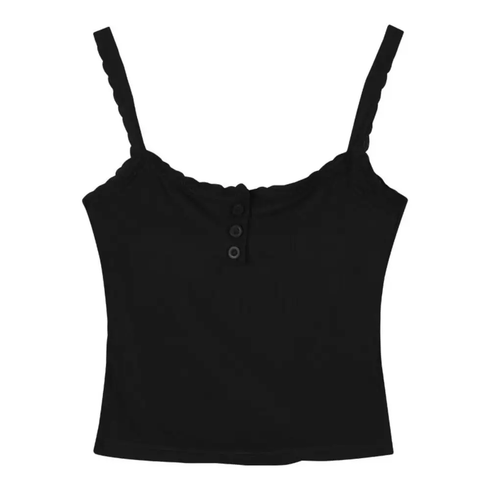 New Cotton Lace Camisole Solid Color Breathable Push Up Bra Lace Trim Underwear with Chest Pad