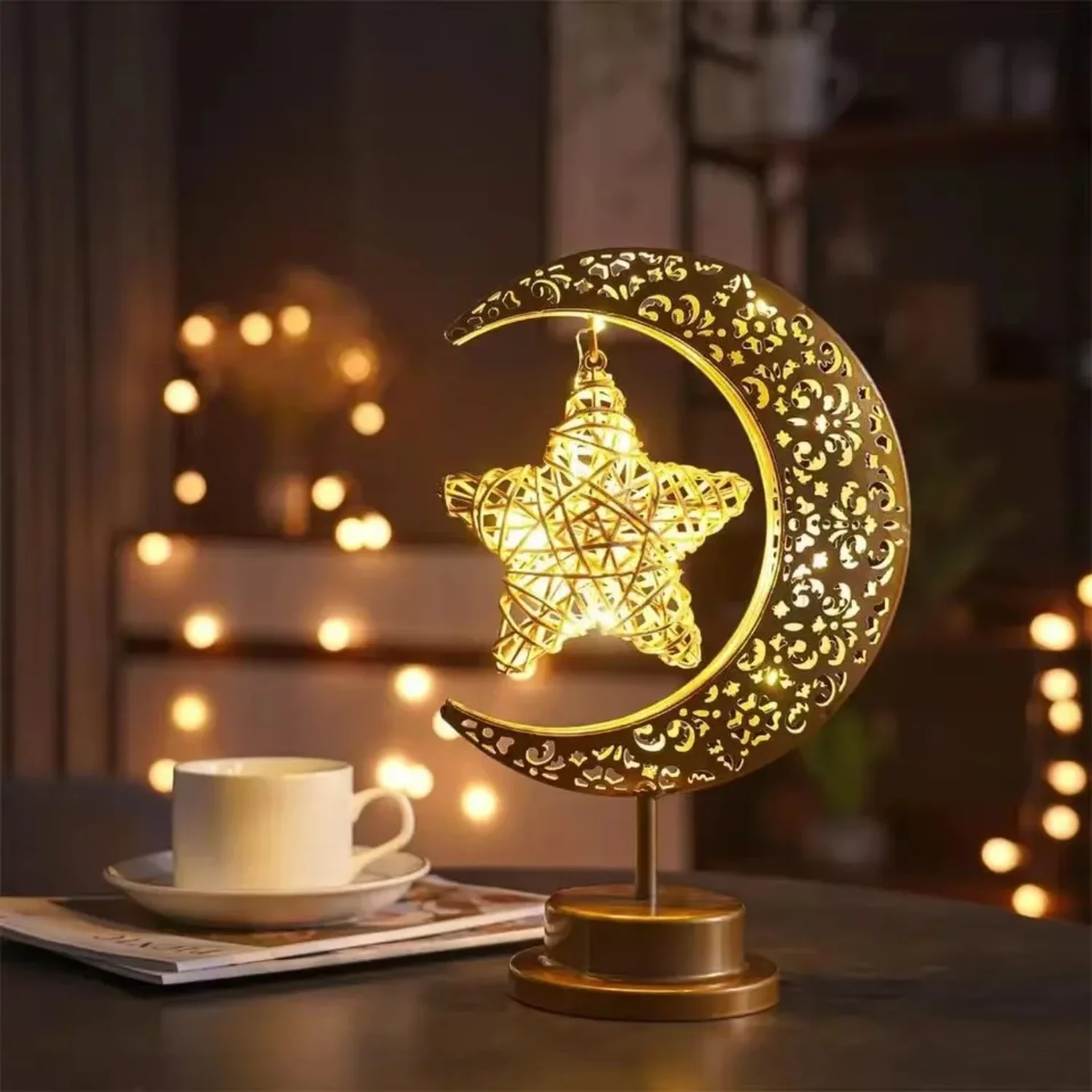 LED Star  Night Light  Bedroom Party Wedding And Muslim Ramanda Festival Decoration Table Lamp Atmosphere Lighting