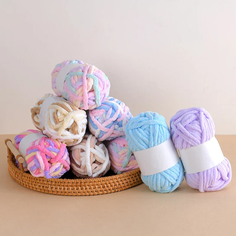 50g/roll Fantasy Color Coarse Ice Bar Arctic Velvet Yarn Handwoven DIY Scarf Hat Clothes Thread Thick Wool Crochet Stripe Thread