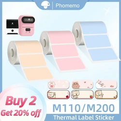 Phomemo 3 Rolls Thermal Clear Label M110/M221/M220/M120/M200 Transparent Thermal Paper 40x30mm Sticker Label for Logo/Barcode