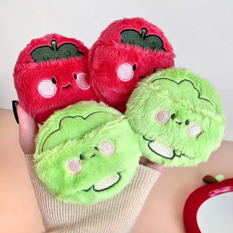 Cute Cosmetic Puff Make Up Broccoli Tomato Ultra-thick Long Plush Loose Powder Application Face Setting Makeup Puff Beauty Tools
