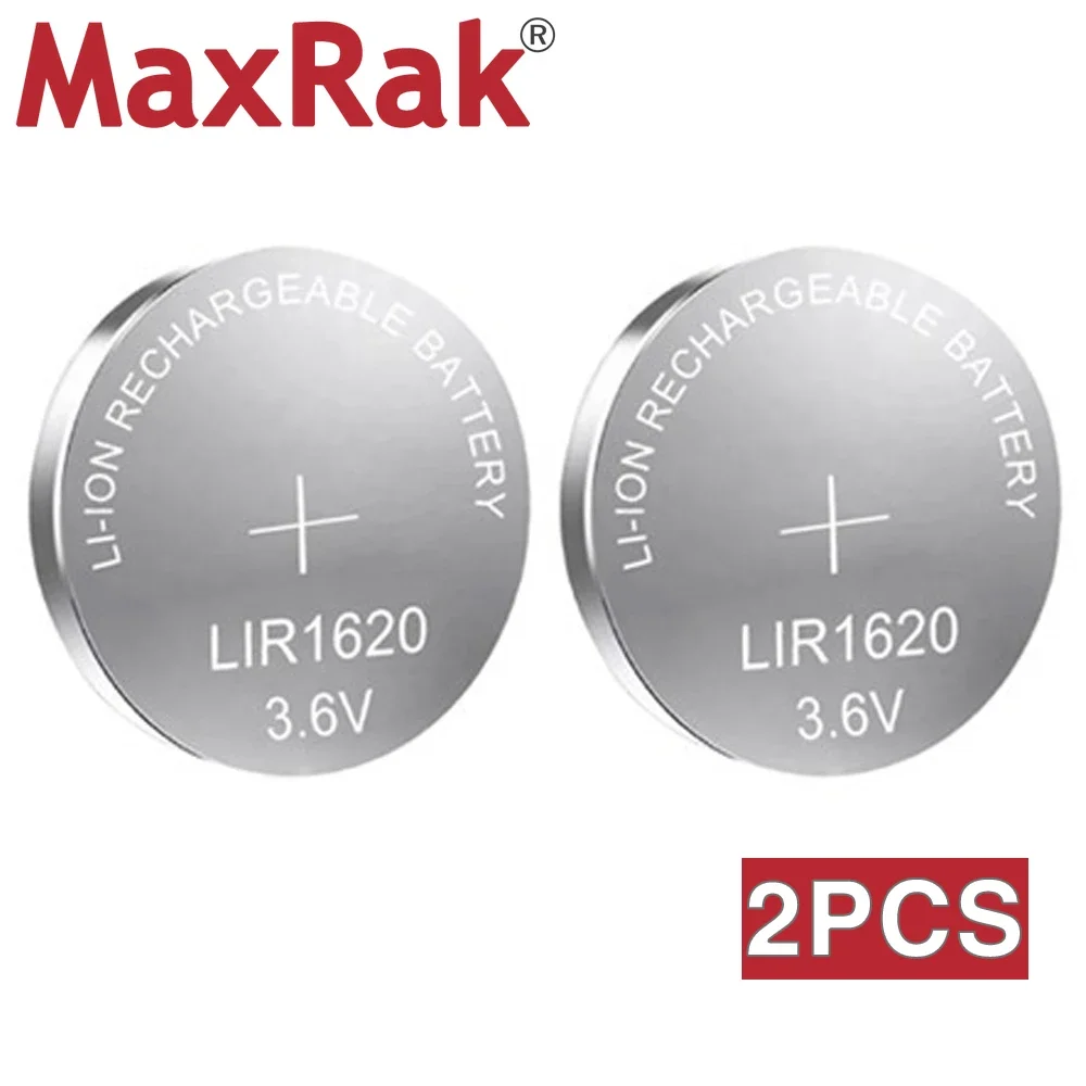 2PCS LIR1620 Rechargeable Button Battery 16mAh LIR 1620 for Computer Motherboard Calculator Car Key Scale Can Replace CR1620