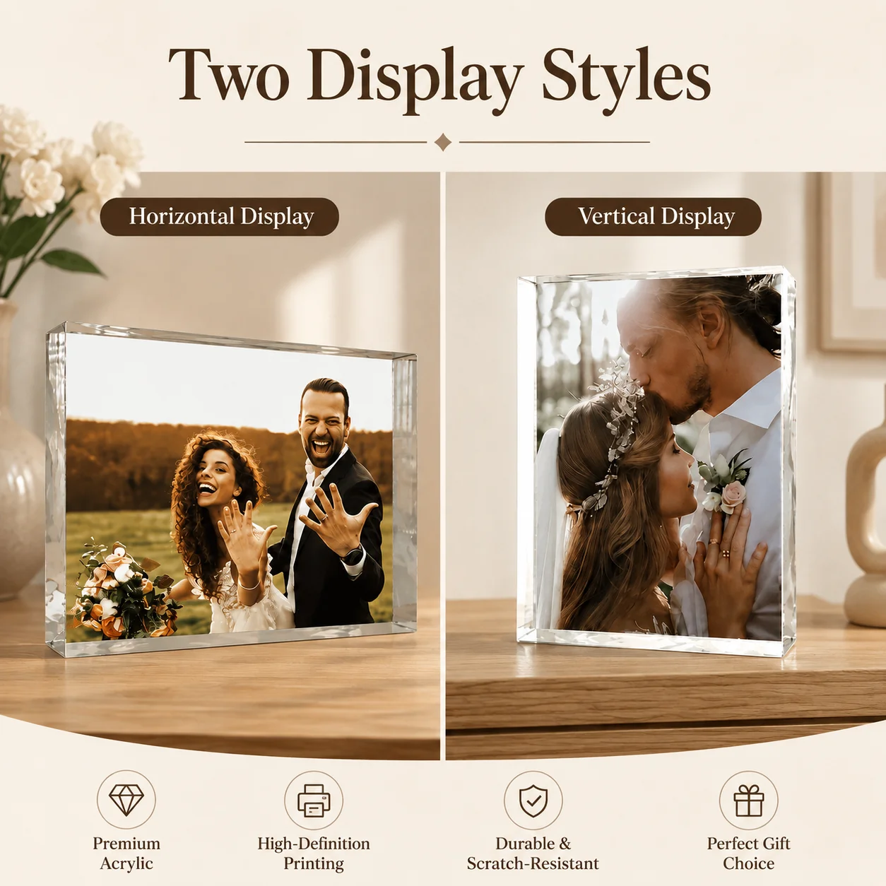 1PC Customizable Photo Acrylic Artwork Personalized Gift for Family Mom Friends - Perfect for Birthday Anniversary Wedding image 2