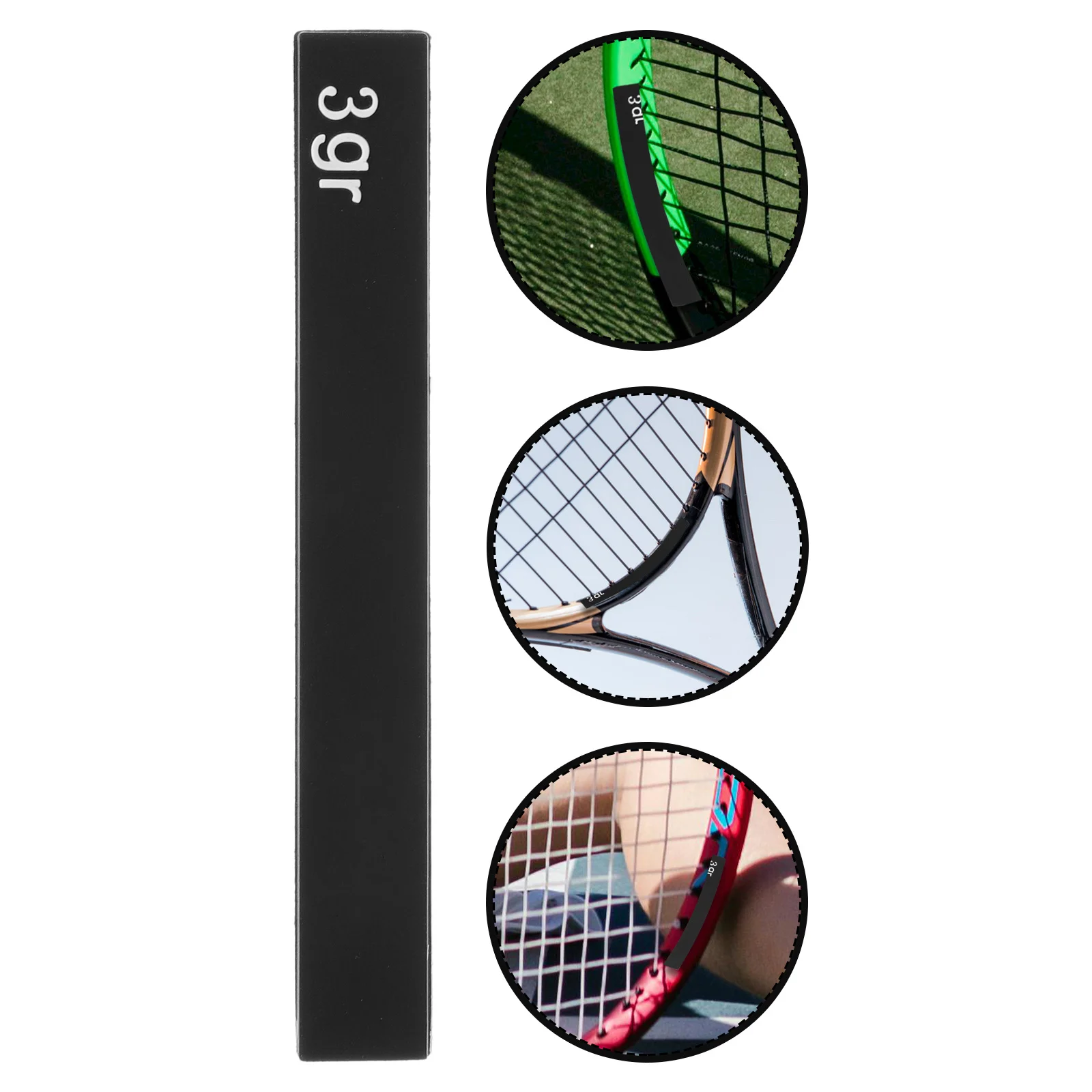 

Silicone Weighted Strip Replacement Self-Adhesive Tennis Racket Weighted Tape Control Balance Swing Speed Improvement