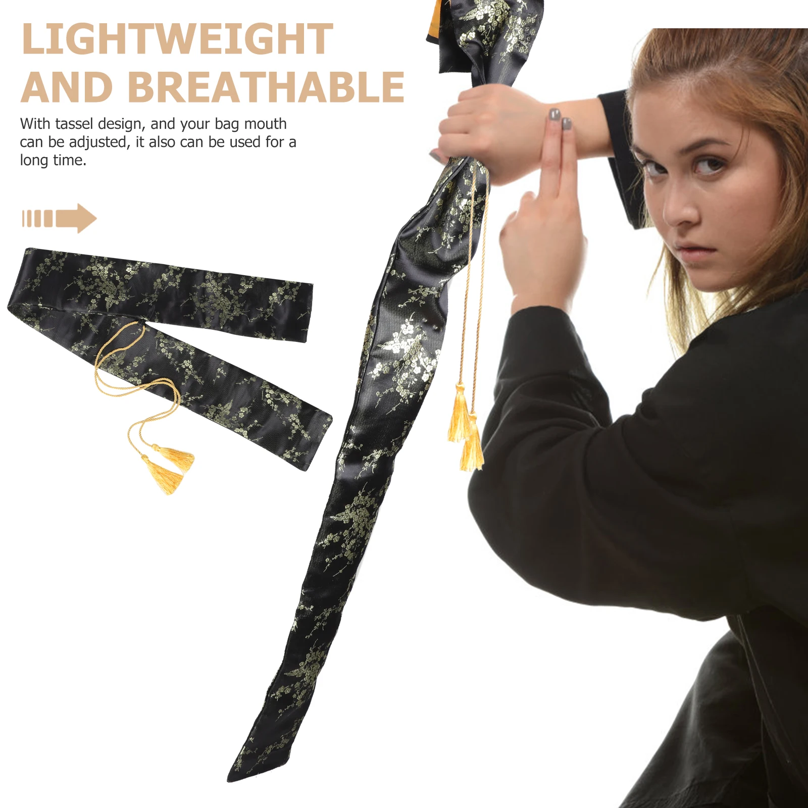 

Bag Pouch Japanese Chinese Style Shoulder Case Carrying Silk Tassel Martial Storage Protective Durable Thick Tai Chi
