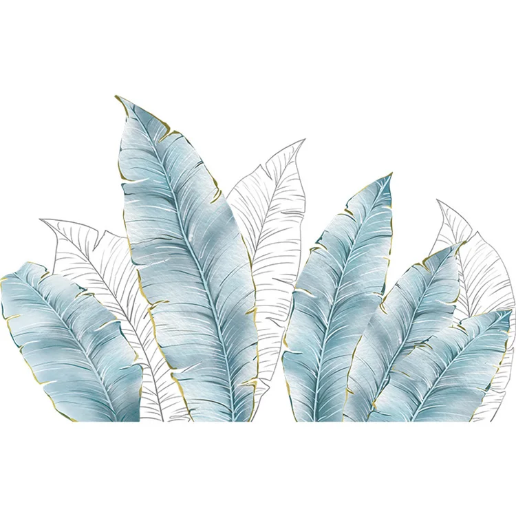 Kreative Pflanzen-Blatt-Wandaufkleber für Wohnzimmer, Sofa, Hintergrund, Heimdekoration, Wandbild, Schlafzimmer, Verschönerung, selbstklebende Tapete – Detail 7