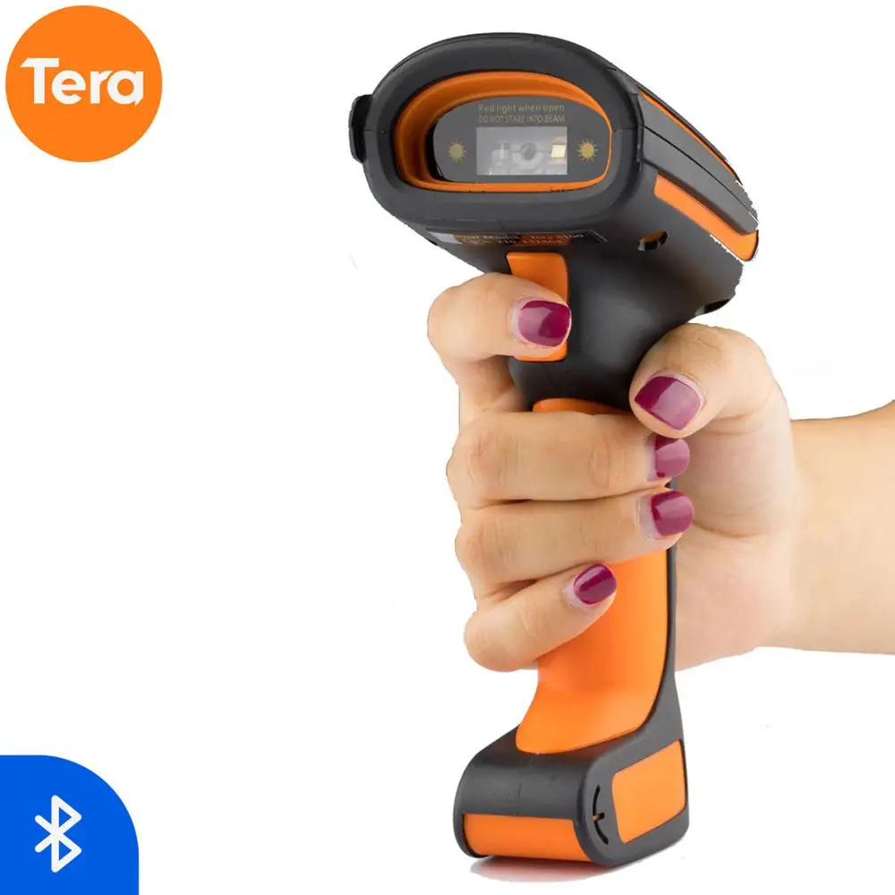 Tera QR 1D 2D Wireless Wired Blue tooth Scanner Barcode 3 in 1 lettore di codici a barre Scanner con display estrema resistenza alla caduta