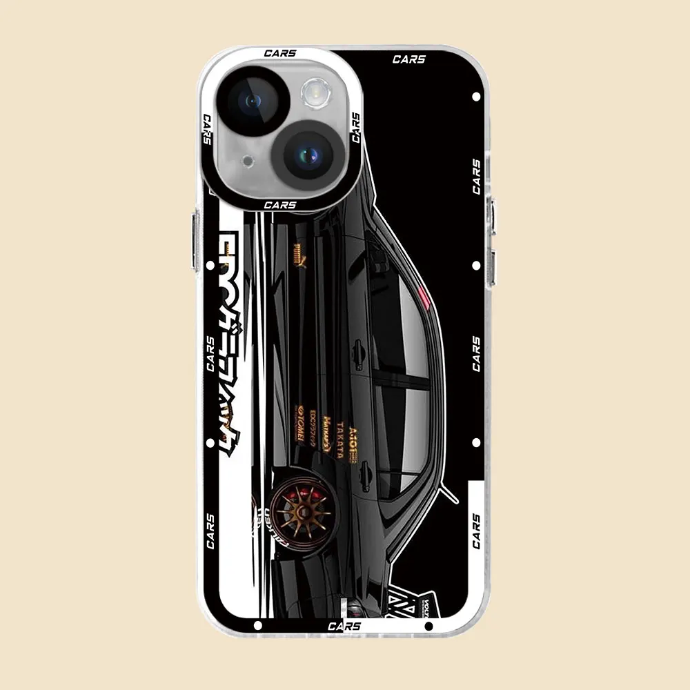 JDM Drift Tokyo Sports Car Phone Case for Apple iPhone 15 Pro Max 13 14 Plus 12 Mini 11 Pro XR 8 SE 7 XS MAX Matte Cover