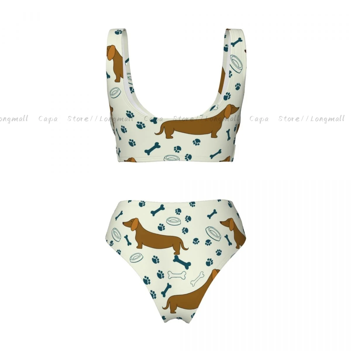 เซ็กซี่ชุดบิกินี่สุนัขการ์ตูน Dachshunds รูปแบบชุดว่ายน้ําผู้หญิง 2 ชิ้นชุดว่ายน้ํา Beachwear ชุดว่ายน้ําหญิง
