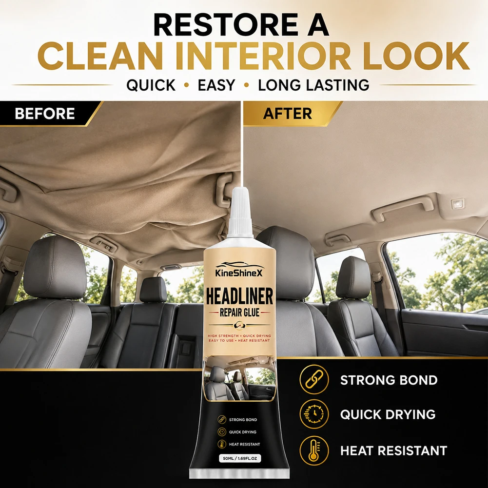 Car Headliner Repair Glue,Roof Velvet Interior Peeling And Warping Renovation Special Adhesive,Car Interior Restoration Repply view 4