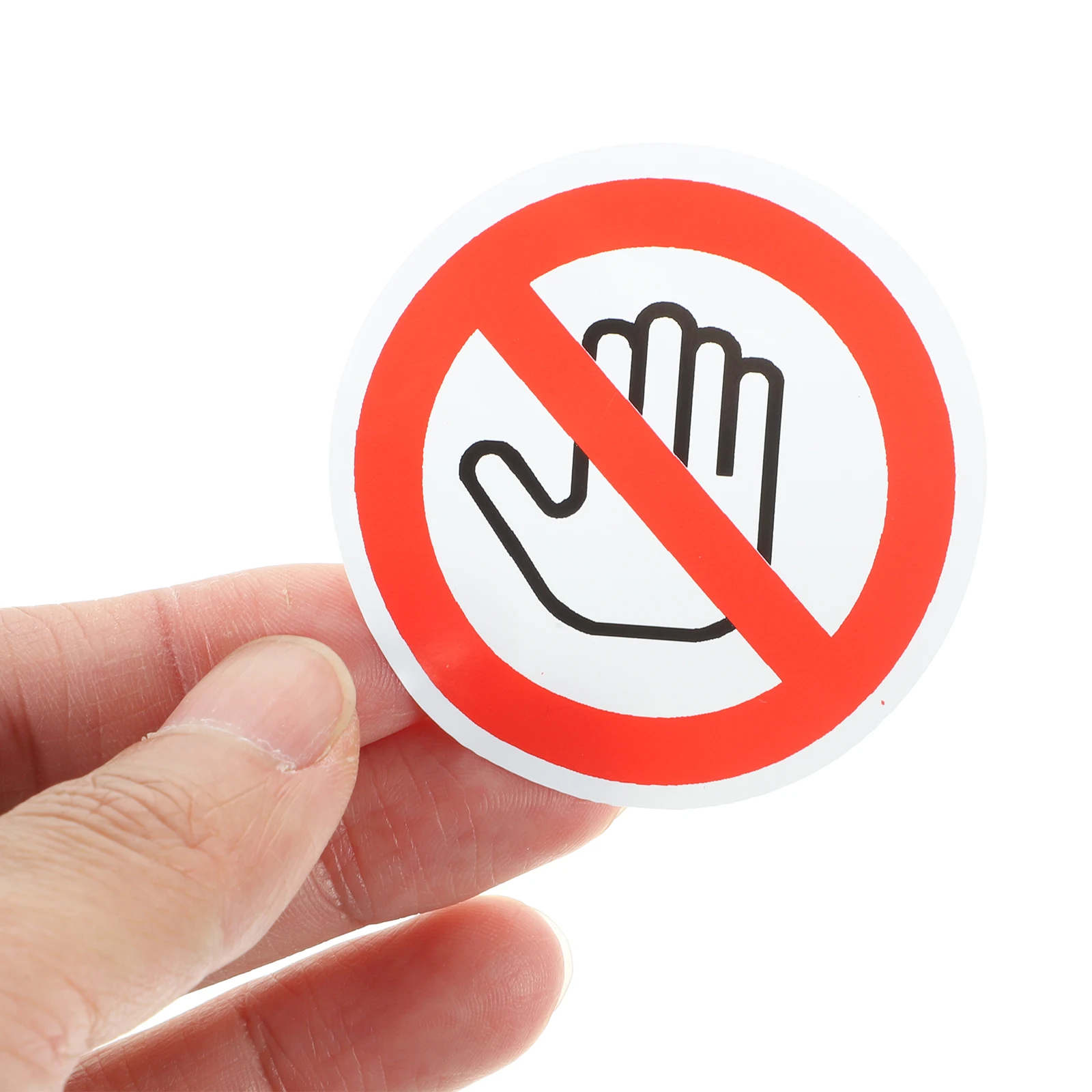 

10 Pcs Warning Sign Stickers Do Not Touch Safety Labels Self Adhesive 25mm Round Decals for Equipment Factory Files