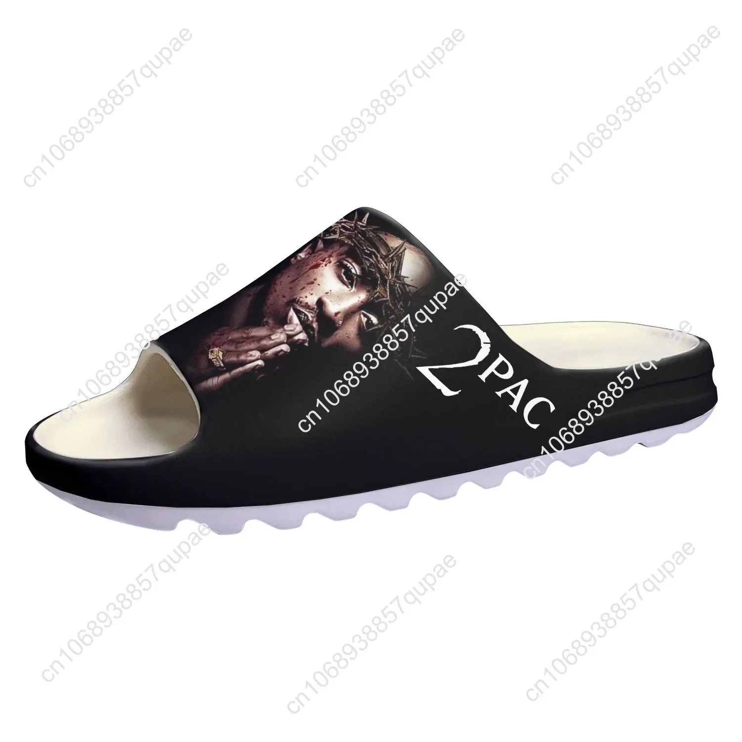 2Pac Rap Tupac Soft Sole Sllipers Home Clogs Mens Womens Teenager Custom Made Sandals All Eyez on Me Water Shoes On Shit Step in