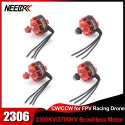 Moteur Sans Balais pour Drone de Course FPV QAV250 Eachine Wizard X220 2306 RC, Avion Multicopter, 2700KV 2300KV 2-4S CW/CCW, 280