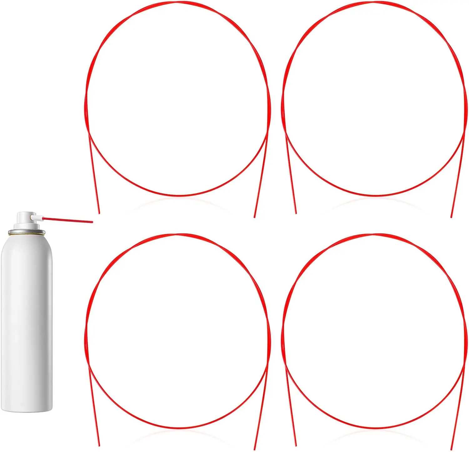 

4 Pcs Spray Can Nozzle Straws 51 Inch Flexible Extension Hose Extension Straw Red Plastic Tubes Spray Can Straws for Automotive