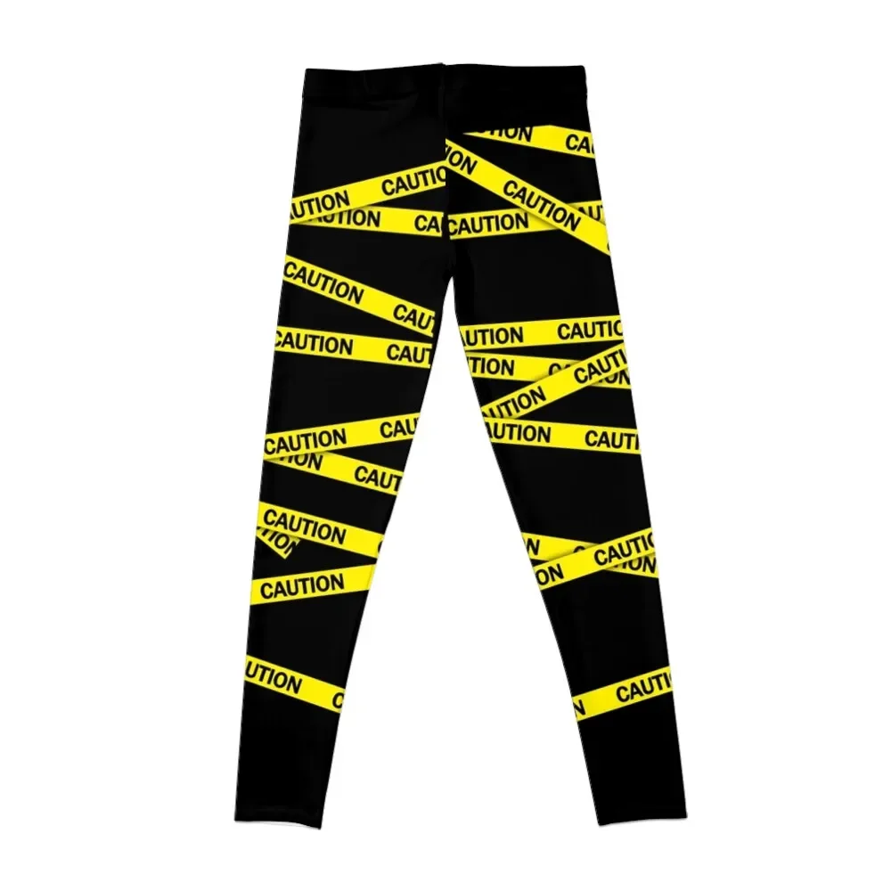 Caution Tape Leggings Women's sports push up tights for legging gym Womens Leggings