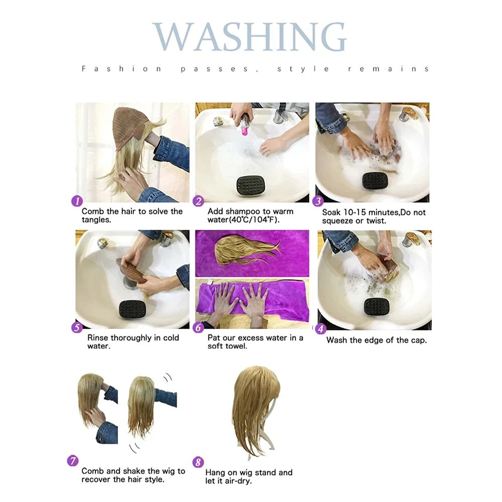 Meistverkaufte 26-Zoll-Synthetikperücke für langes glattes Haar für Halloween-Cosplay, Alltagsperücke, hitzebeständiges Haaraccessoire. – Detail 27