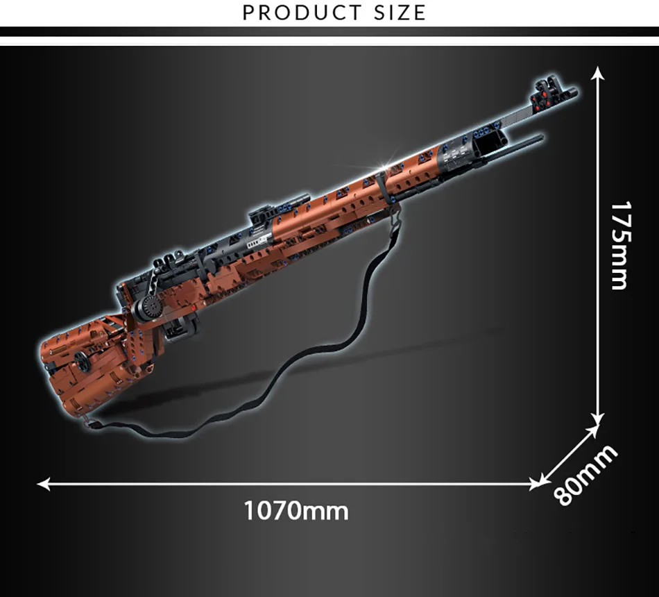 NEUES MOC WW2 Militär-Serie 1206-teiliges Kar98k Gewehrmodell Baustein-Set Montage 98K Modell Bausteine Spielzeug für Erwachsene Geschenk – Detail 5