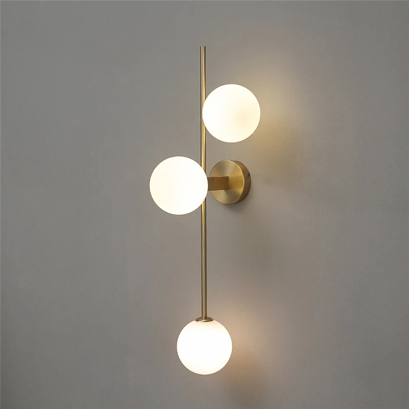 

Milk White G9 Glass Ball Wall Lamps for Living Room Bedroom Nordic Home Decor Bedside Wall Lamp Hotel Aisle Gold Light Fixtures
