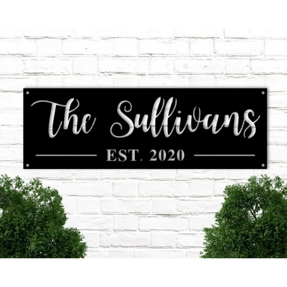 Personalized Outdoor Signs Customized Family Name Metal Last  Est christmas ornaments