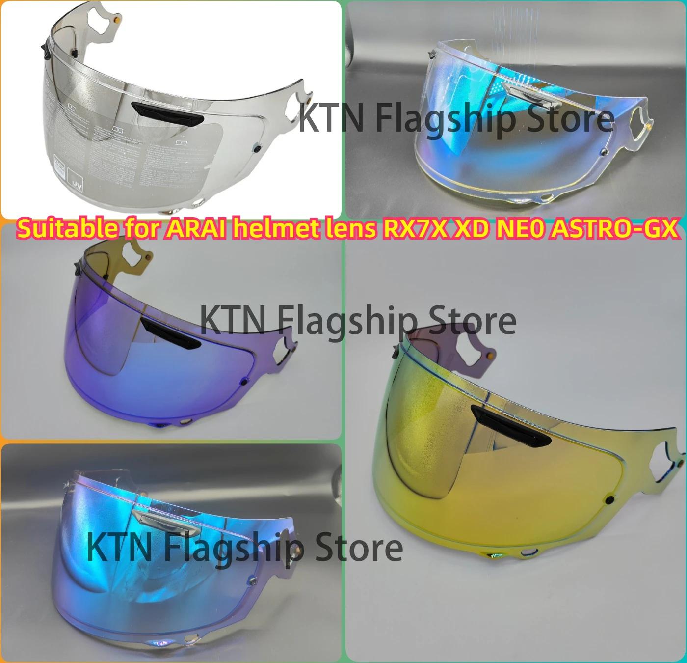 Motorcycle helmet lenses are suitable for ARAI helmet lens RX7X XD NE0 ASTRO-GX plating sheet windshield accessories