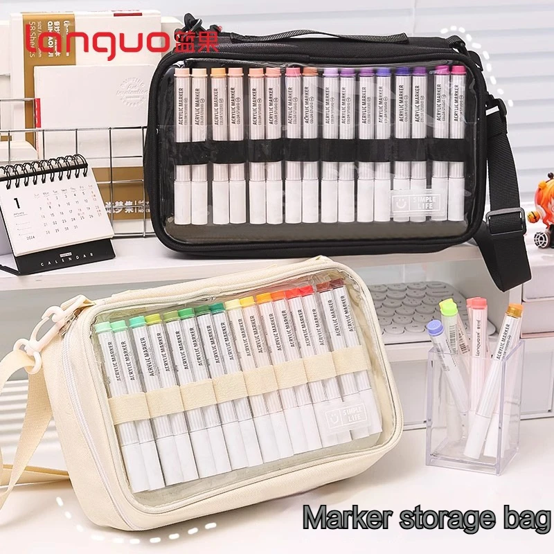 LanguoKawaiiTransparentStationeryPouch3-LayerAestheticMarkerWaterproofPenBoxforGirlsBoysBagOfficeSchoolSupplies-AliExpress