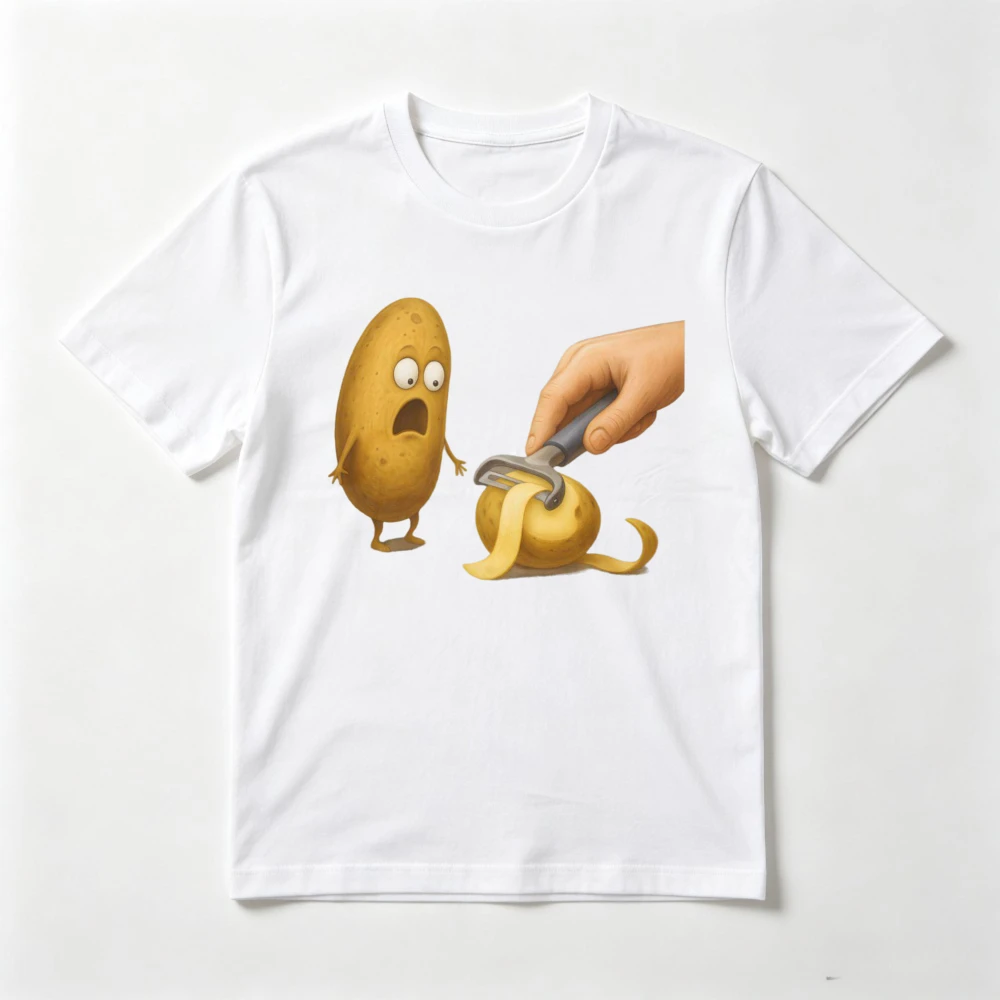 Funny Potato Foodie Graphic Printed T-Shirt Harajuku Casual Fashion Loose Man Women T Shirt Short Sleeve Summer O-neck Tshirt