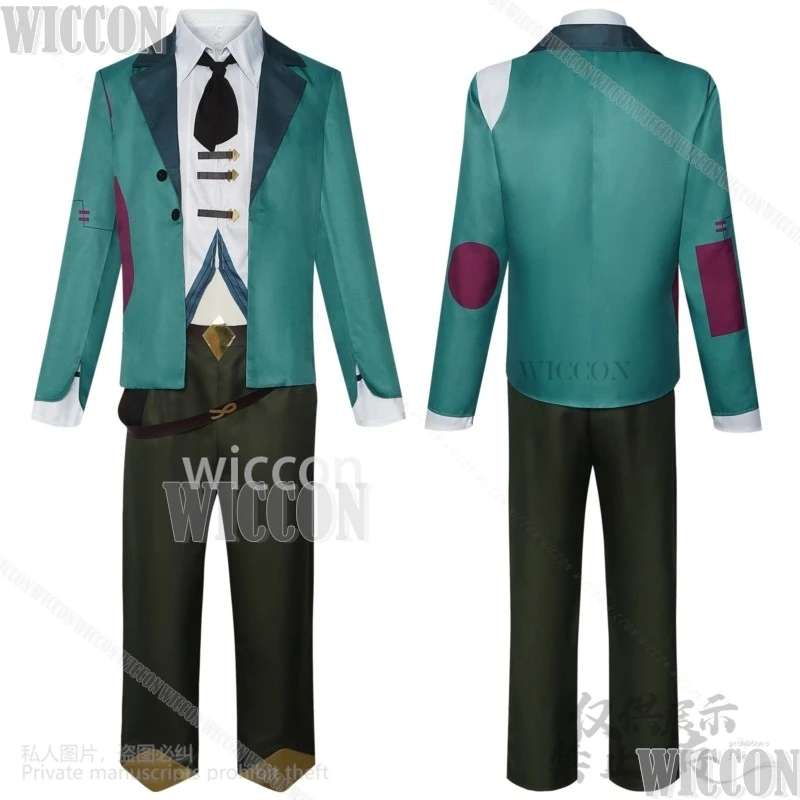 Ekko Dress Cosplay Anime Game LOL Arcane S2 Costume Green Suit Uniform Top Pant Wigs FMan Halloween Christmas Party Customized