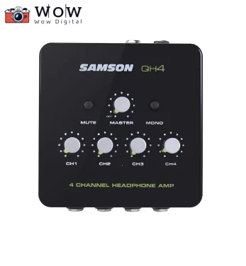 

Samson QH4 Ultra-compact 4-Channel Mini Audio Stereo DJ Monitoring Headphone Amplifier Amp for studio