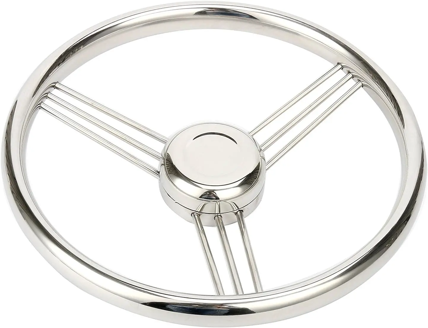 Bootszubehör: Edelstahl-Lenkrad mit Knopf, 5 Speichen, 25 Grad, 13,5 Zoll, für Marine-Yachten