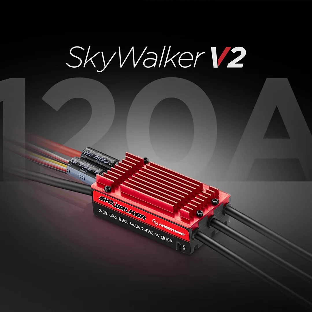 SkyWalker 120A V2 UBEC Brushless ESC con regolazione elettrica di backpropulsione per modelli di aerei