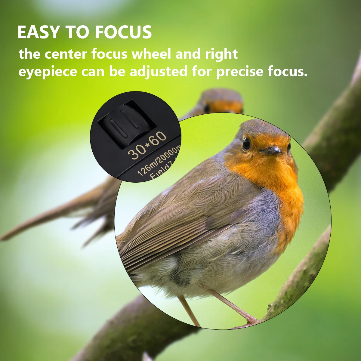 

Mini Telescope 30X60MM Wide Angle Pocket Size Folding Optical Glass Lens Durable Rubber Coating Outdoor Birding
