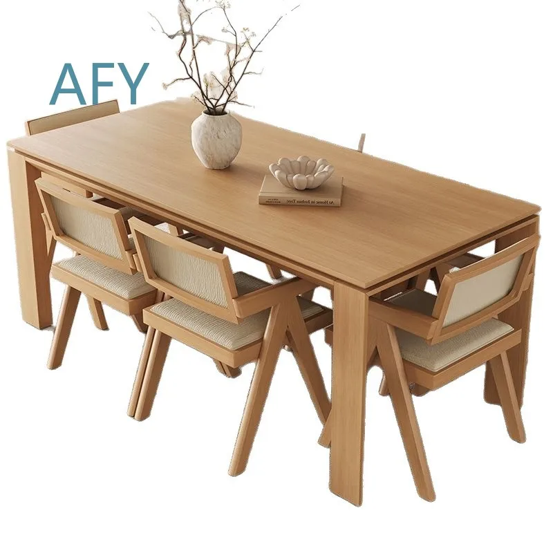 Small Apartment Desk for White Oak Leather Rectangular All Solid Wood Japanese Style Large Board Desk Log Wind Desk for Small