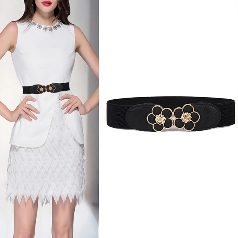 

Women Elastic Belt Waistband Wide Elegant Cummerbunds For Women Dress