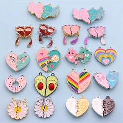 5set colorful enamel magnets/unicorn/sunflower/fox/avocado/heart best friend pendant for women necklace accessories gift jewelry