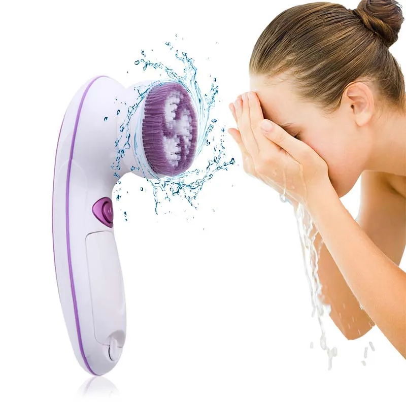 Portable Facial Rotary Brushes with Storage Box Waterproof Silicone 3 in 1 Facial Cleansing Brush