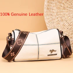 Designer Solid Genuine Leather Small Handbag Female Messenger Tote Sac High Quality Cow Leather Shoulder Crossbody Bag For Women