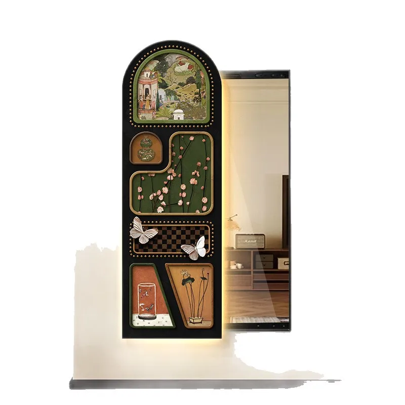 No punching required, push-pull hidden mirror painting, LED light painting, invisible dressing mirror painting