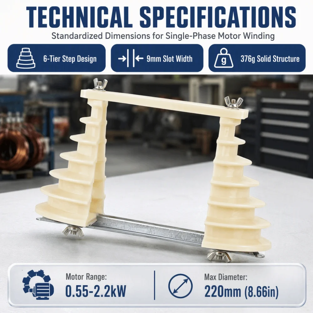 Single Phase Coil Wire Winding Mold 6 Layers Beige Color Stator Winding Tool Plastic Metal 0.55-2.2KW Compatible
