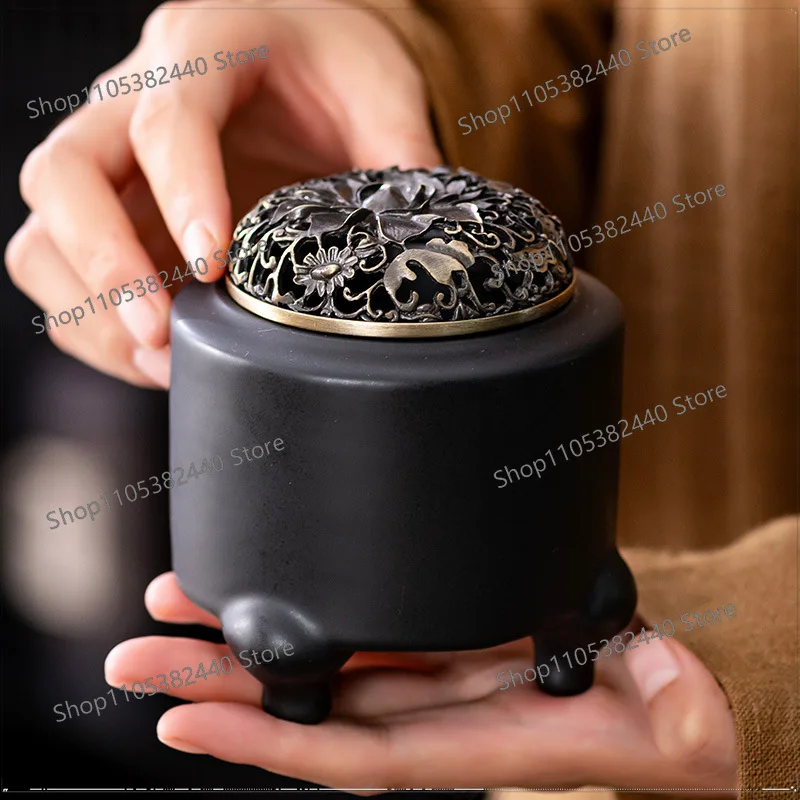 New Chinese Style Electric Ceramic Incense Burner, Adjustable Temp Plug-in Aromatherapy Diffuser for Home Tea Room