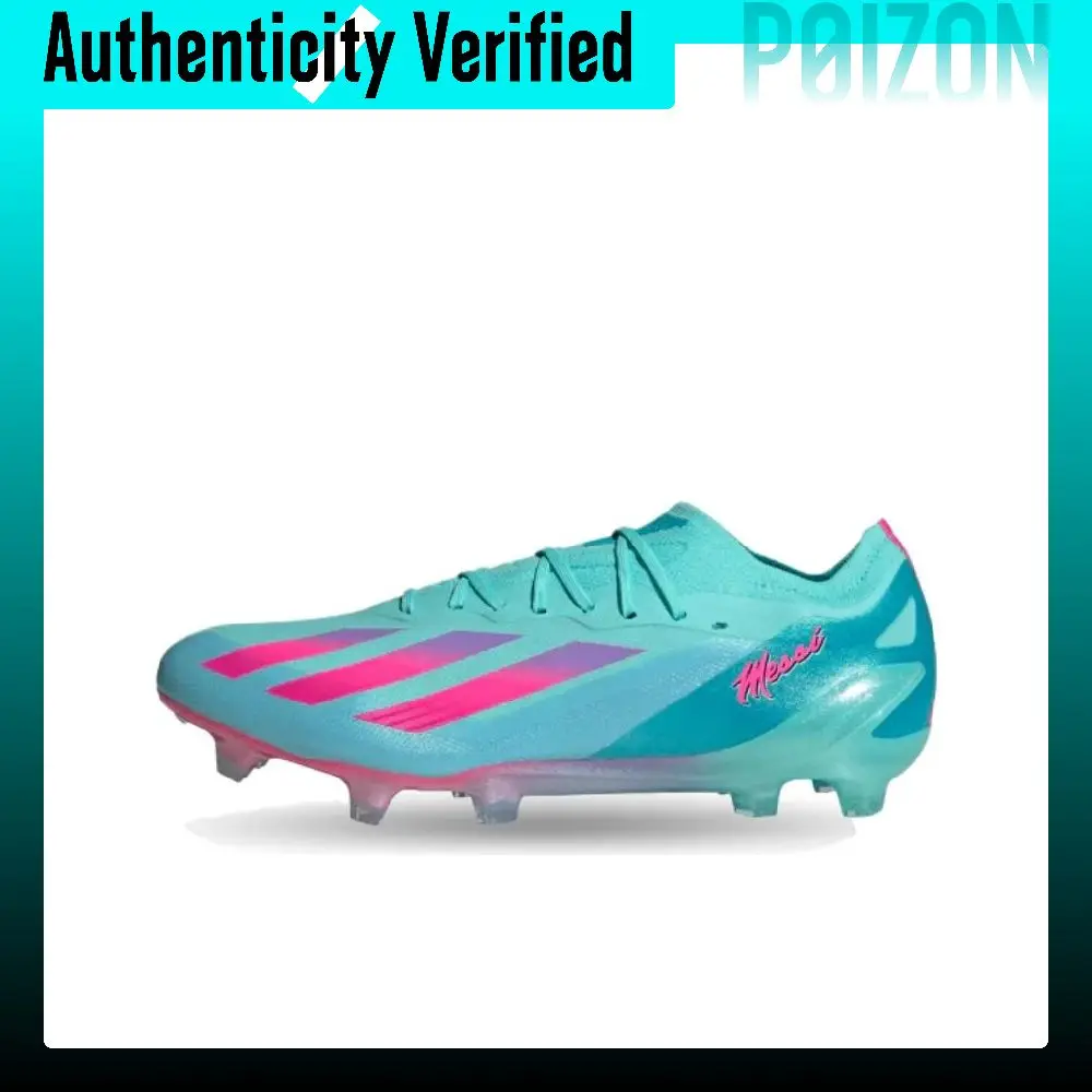 Adidas X Crazyfast.1 FG Firm Ground Slip Resistant Abrasion Resistant Soccer Shoes Men's Blue Pink ID0069