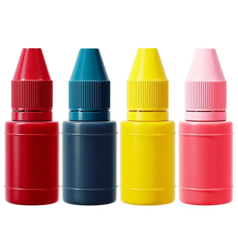 10ml Ink Textile Clothes Photosensitive Office Supplies Printing Oil Ink Official Seal Financial Stamp Ink Printing Oil 35Colors