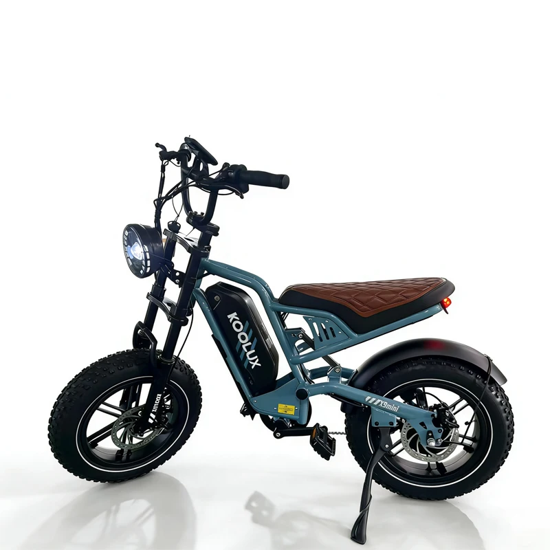 KOOLUX X9 Mini Electric Bike For Kids 16inch Fat Tire Lithium Battery 500W City Mountain Dirt Ebike