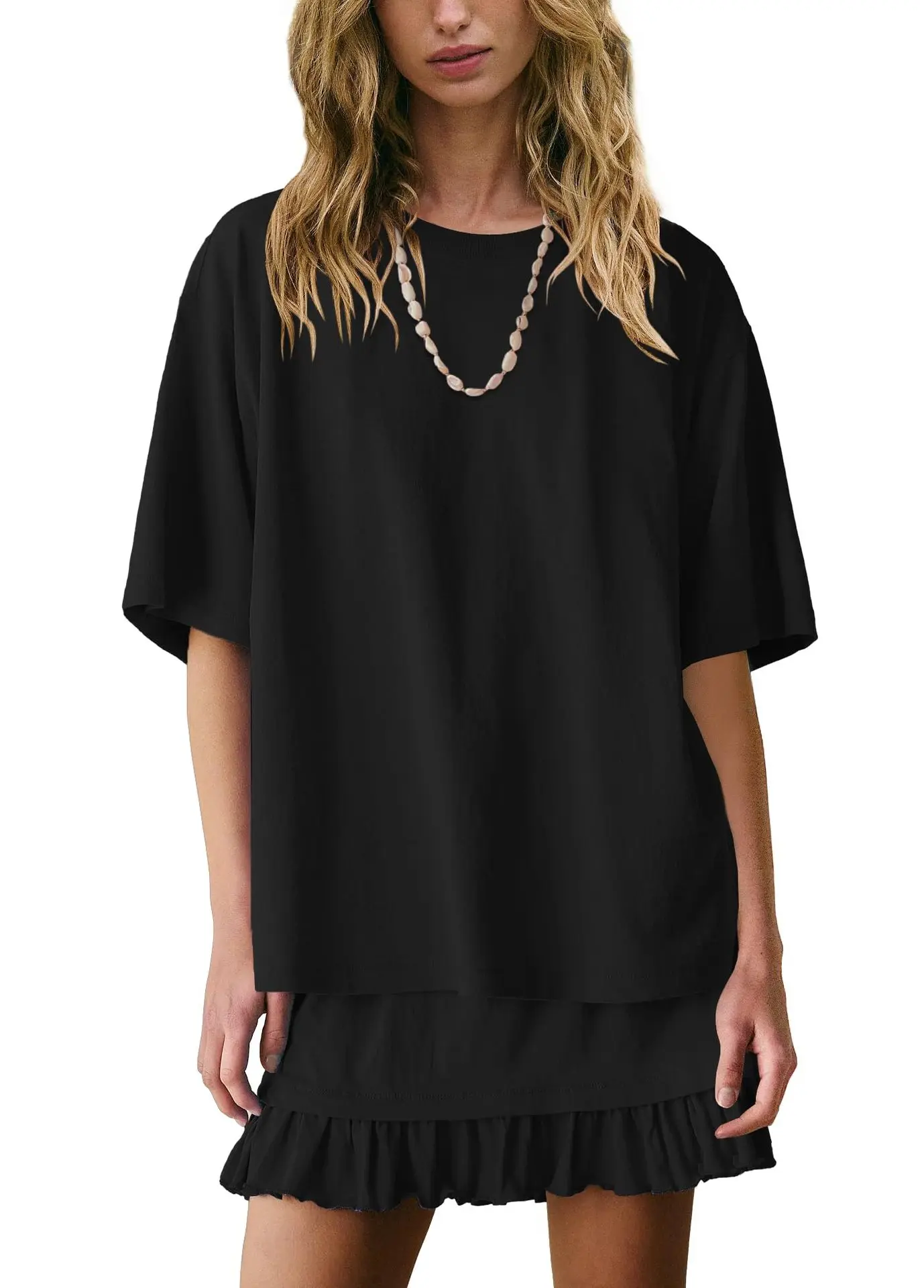 

Новый летний модный повседневный комплект 2026: однотонная свободная пижама для женщин, домашняя одежда, одежда для сна