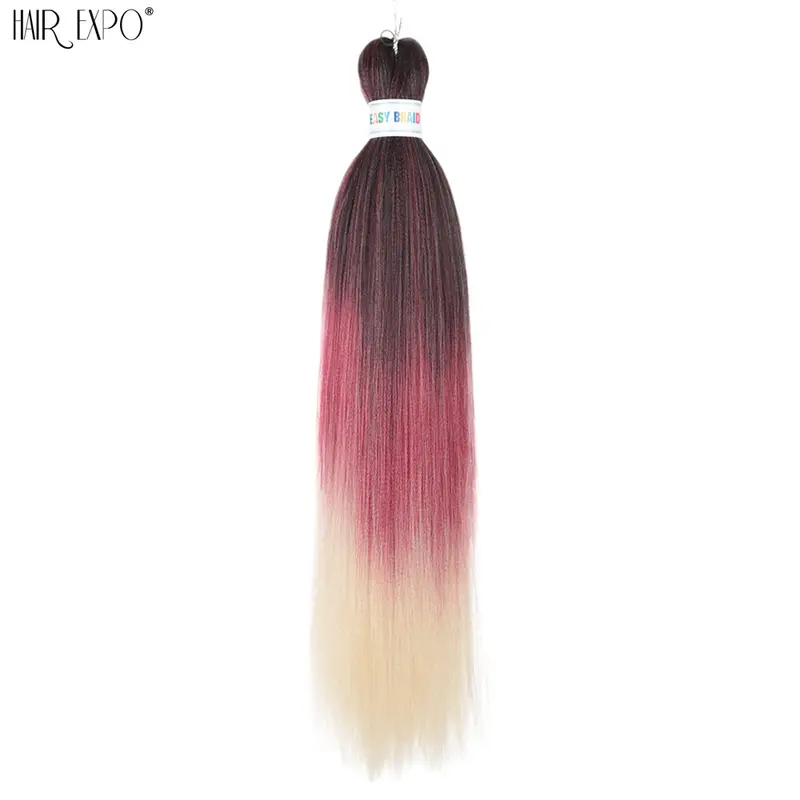 26Inch Easy Braids Hair Synthetic Colourful Pre Stretched Braiding Hair Extensions Jumbo Braids Ombre Yaki Long Straight Hair - Image 65
