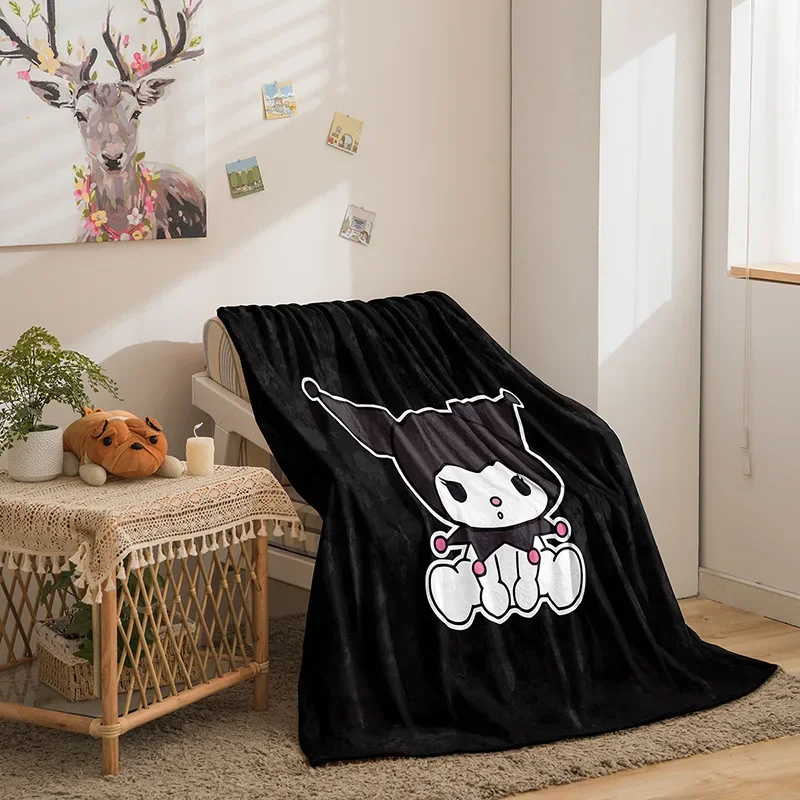 

Cartoon Kawaii Black Cat Blanket Cool Melody Blanket Anime Printed Flannel Blanket for Bed Sofa Halloween Girls Christmas Gifts