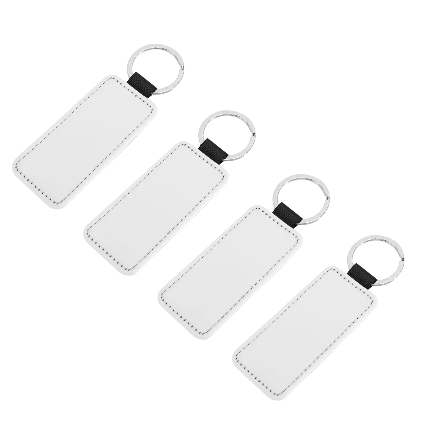 

16 Pieces Sublimation Blanks Keychain PU Leather Keychain Heat Transfer Keychain Keyring Sublimation Keyrings DIY Craft