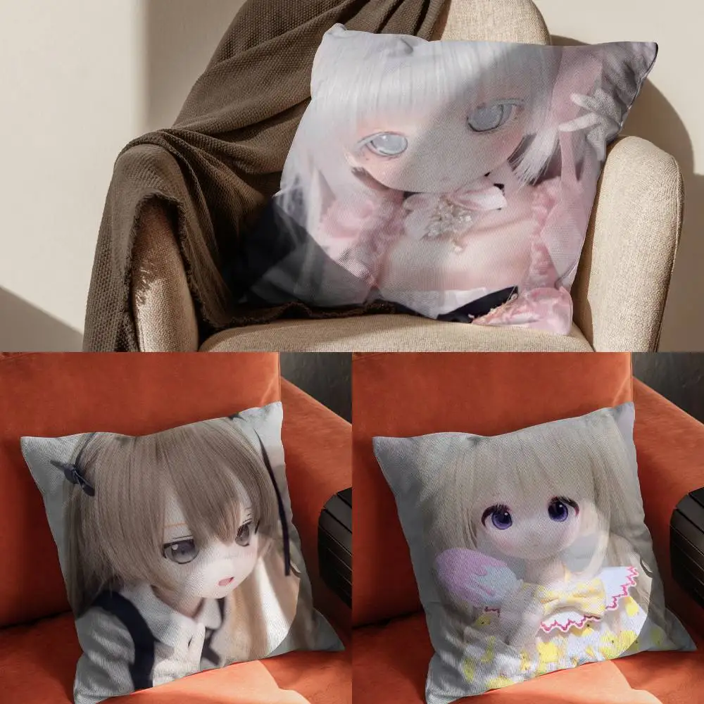 

Big eyed doll Dolls Pillow Case For Car Pillows 60x60 Cushions Luxury Double Sided Cover Home And Decoration Sofa 30x30