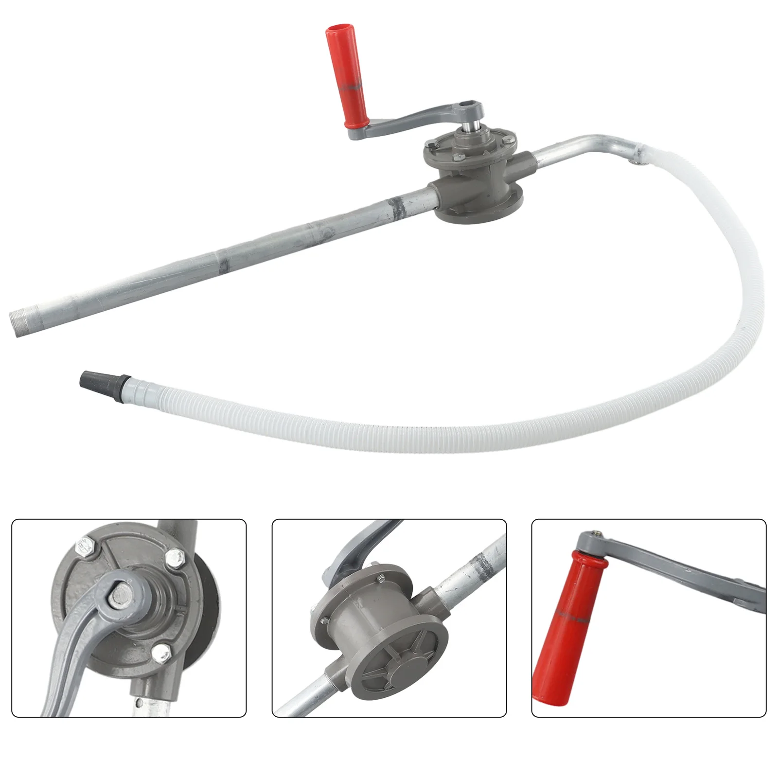Aluminum Hand Crank Pump For Oil Transfer Diesel Hydraulic Fluid Manual Rotary Pump With Adjustable Suction Tube 15L/min Flow view 3